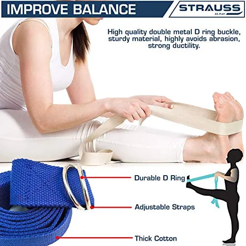 Strauss Yoga Belt, 8 Feet, (Blue)