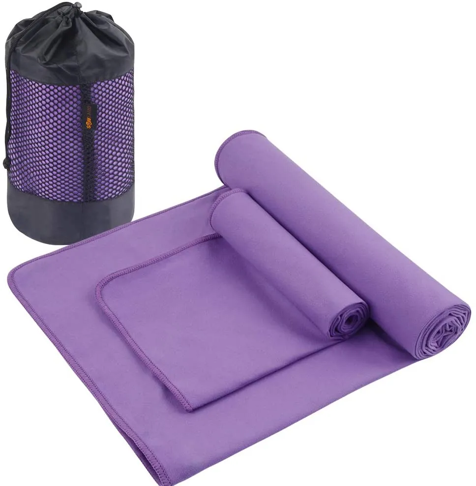 SUNLAND Toalla de yoga de microfibra absorbente de sudor suave antideslizante toalla de yoga caliente   toalla de mano 2 en 1 juego con bolsa de transporte, ideal para pilates Hot Yoga Bikram 24 pulgadas x 72 pulgadas