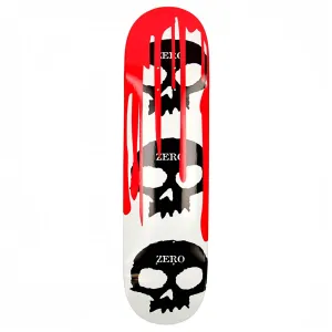 Tabla Skate Zero 3 Skull Blood White Black Red 7.8   Lija