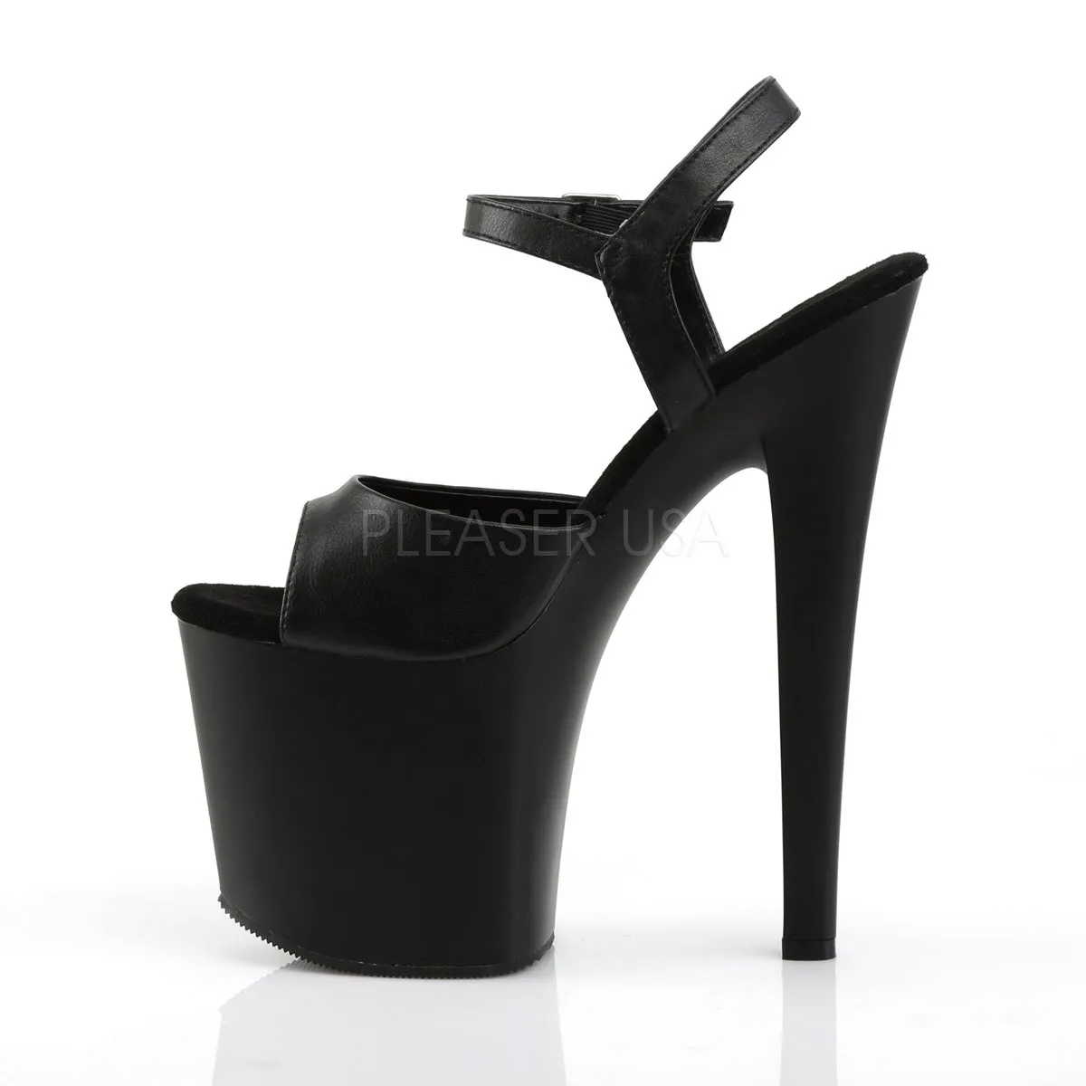 TABOO-709  Black Faux Leather/Black Matte