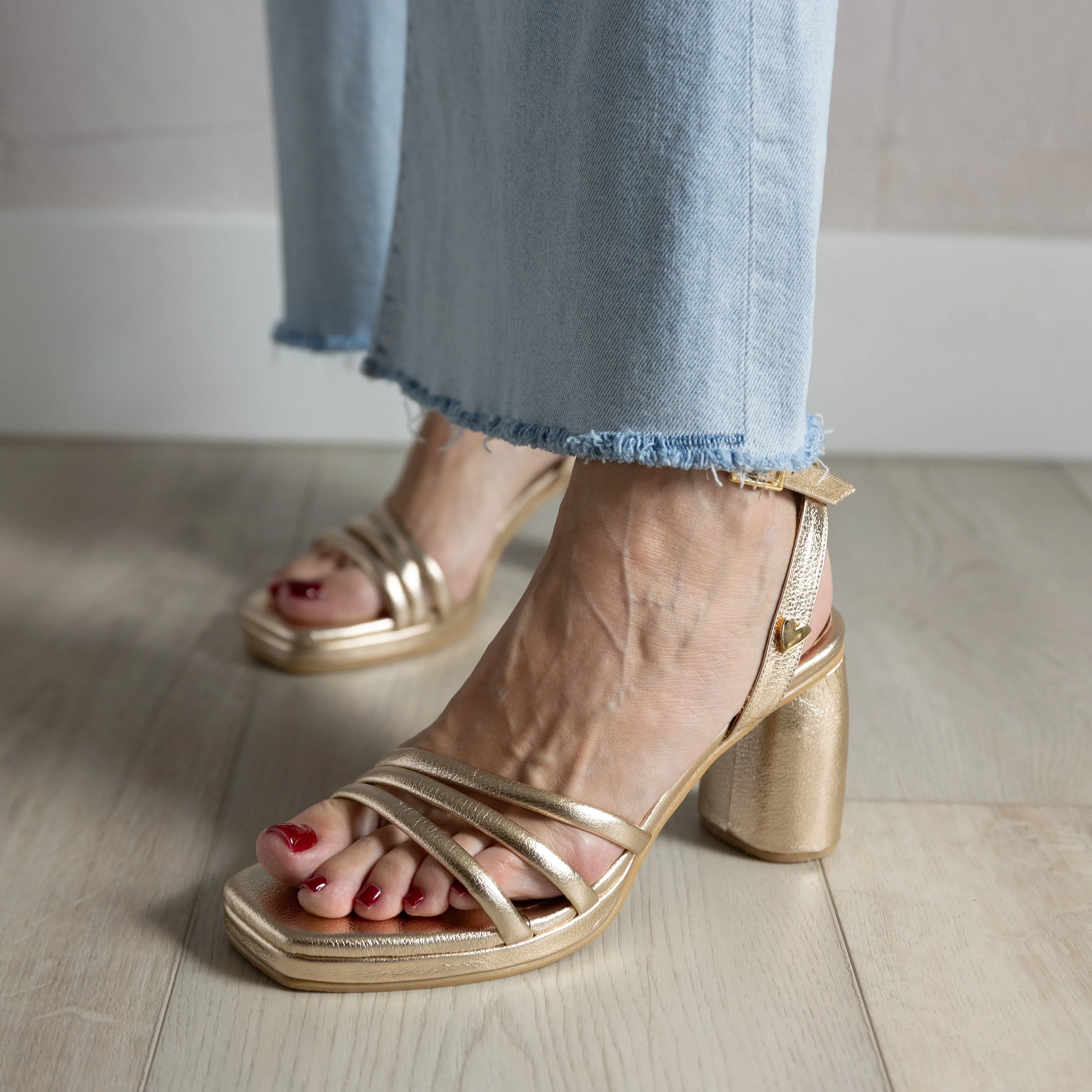 Taylor Heel Sandals - Gold