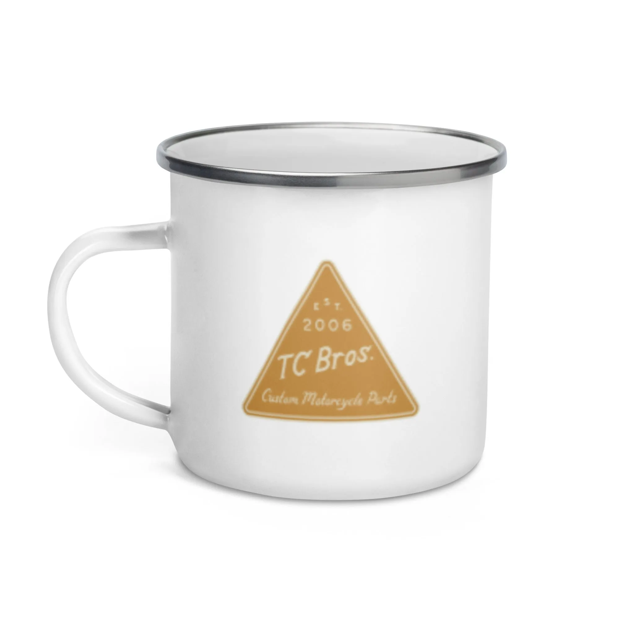 TC Bros. Metal Camp Mug - White Enamel Coated - 12oz