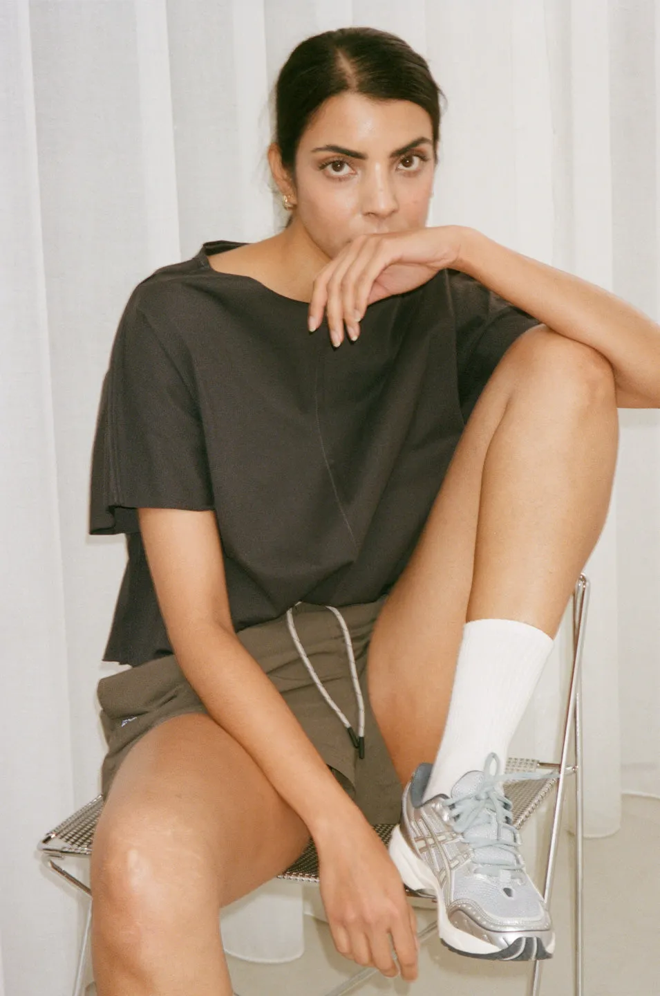 Tee Short Raw Edges Caen - almost black