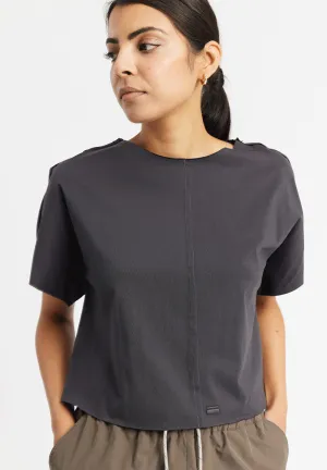 Tee Short Raw Edges Caen - almost black