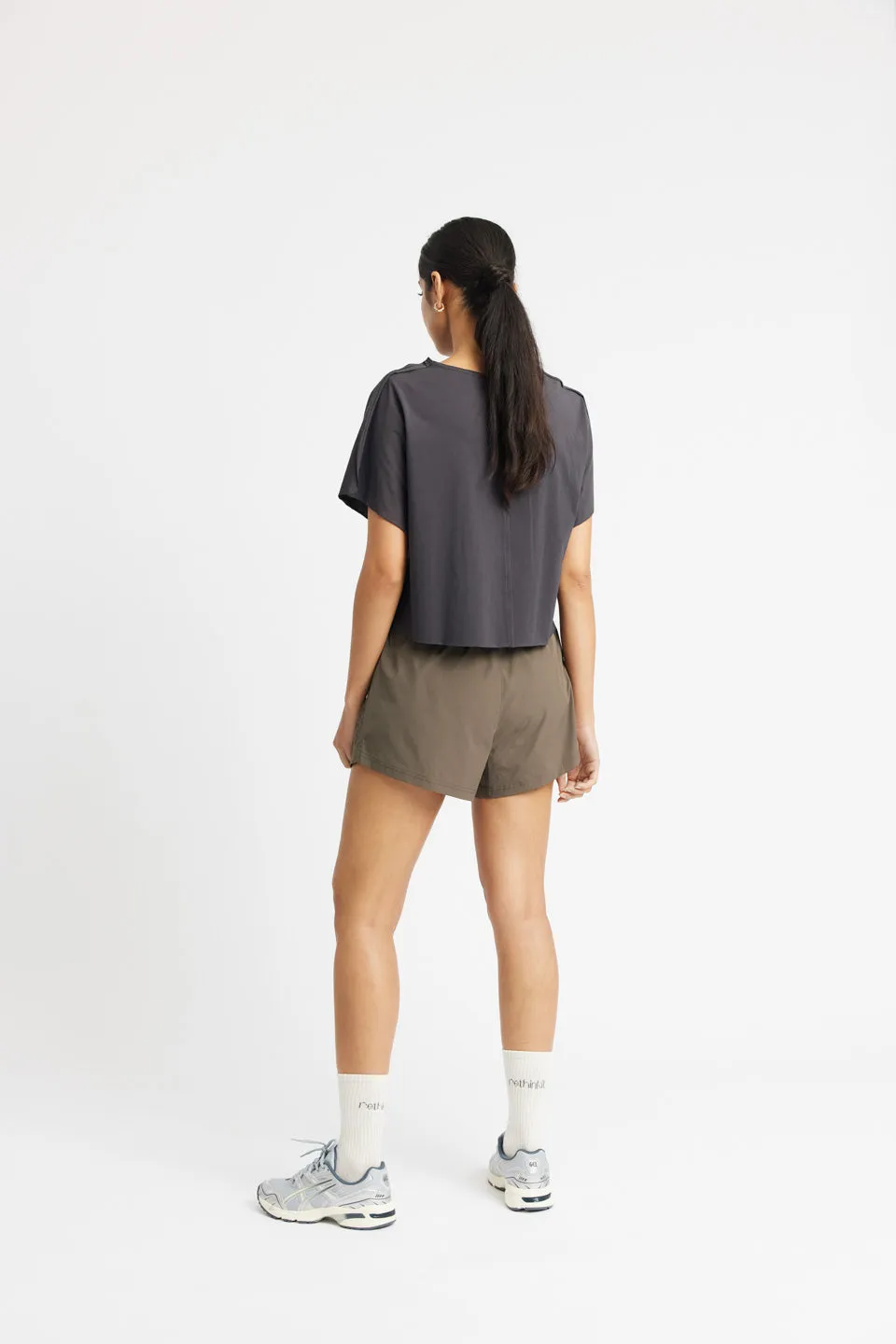 Tee Short Raw Edges Caen - almost black