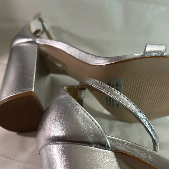 The Cadey Sandal Silver Block Heel by SCHUTZ Size 9.5