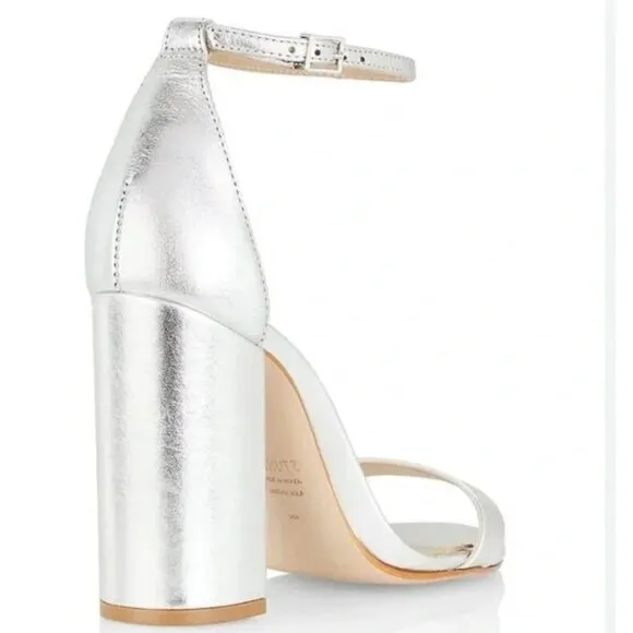The Cadey Sandal Silver Block Heel by SCHUTZ Size 9.5
