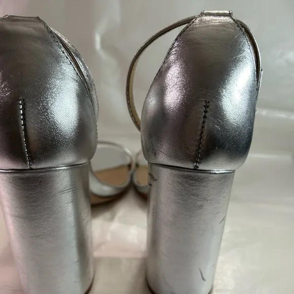 The Cadey Sandal Silver Block Heel by SCHUTZ Size 9.5