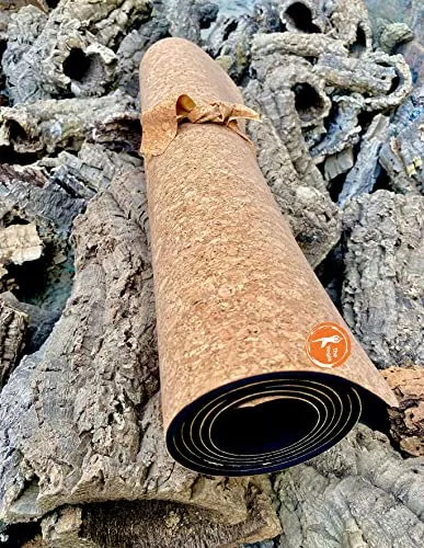 The Yogis™️ Cork Yoga Mat for Men and Women [[ 5mm ]] Free Yoga Mat Belt