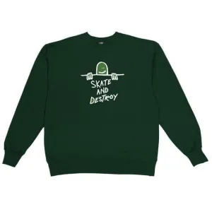 Thrasher Magazine Gonz Skate And Destroy Crew Neck Sweatshirt - Forest Green