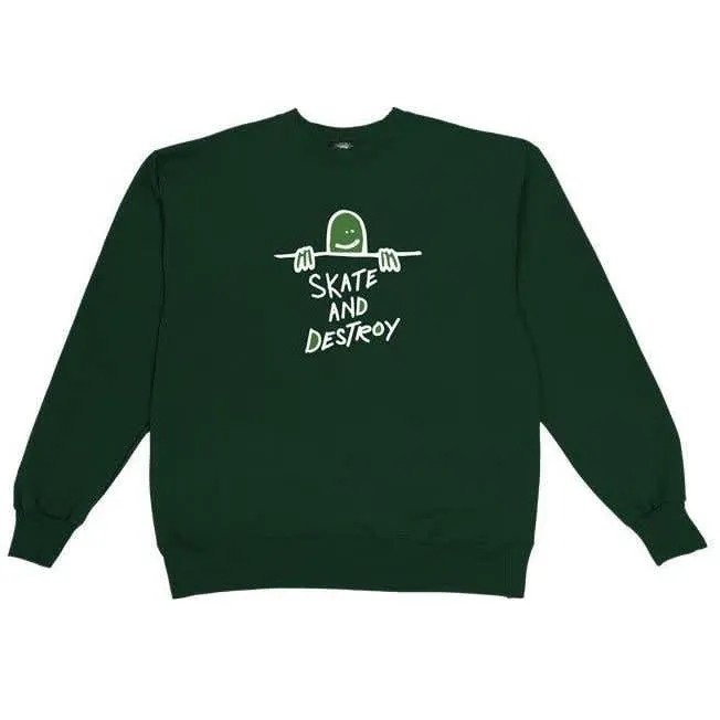 Thrasher Magazine Gonz Skate And Destroy Crew Neck Sweatshirt - Forest Green