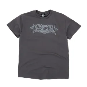 THRASHER X ANTIHERO MAG BANNER TEE CHARCOAL