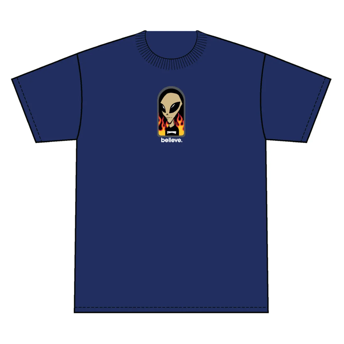 Thrasher - X AWS Beleive Youth Tee Navy
