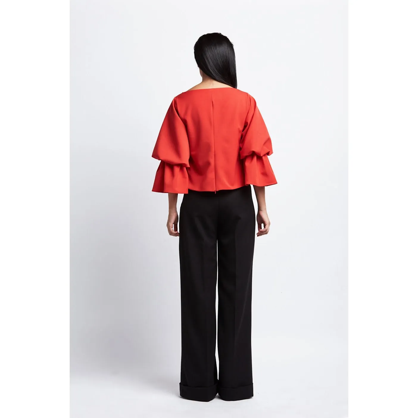 Tiered Sleeve Cut Out Top