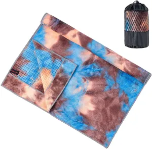 Toalla de yoga antideslizante adorence (agarre de PVC mejorado bolsillos laterales) microfibra absorbente de sudor y secado rápido, ideal para yoga caliente, pilates y entrenamiento