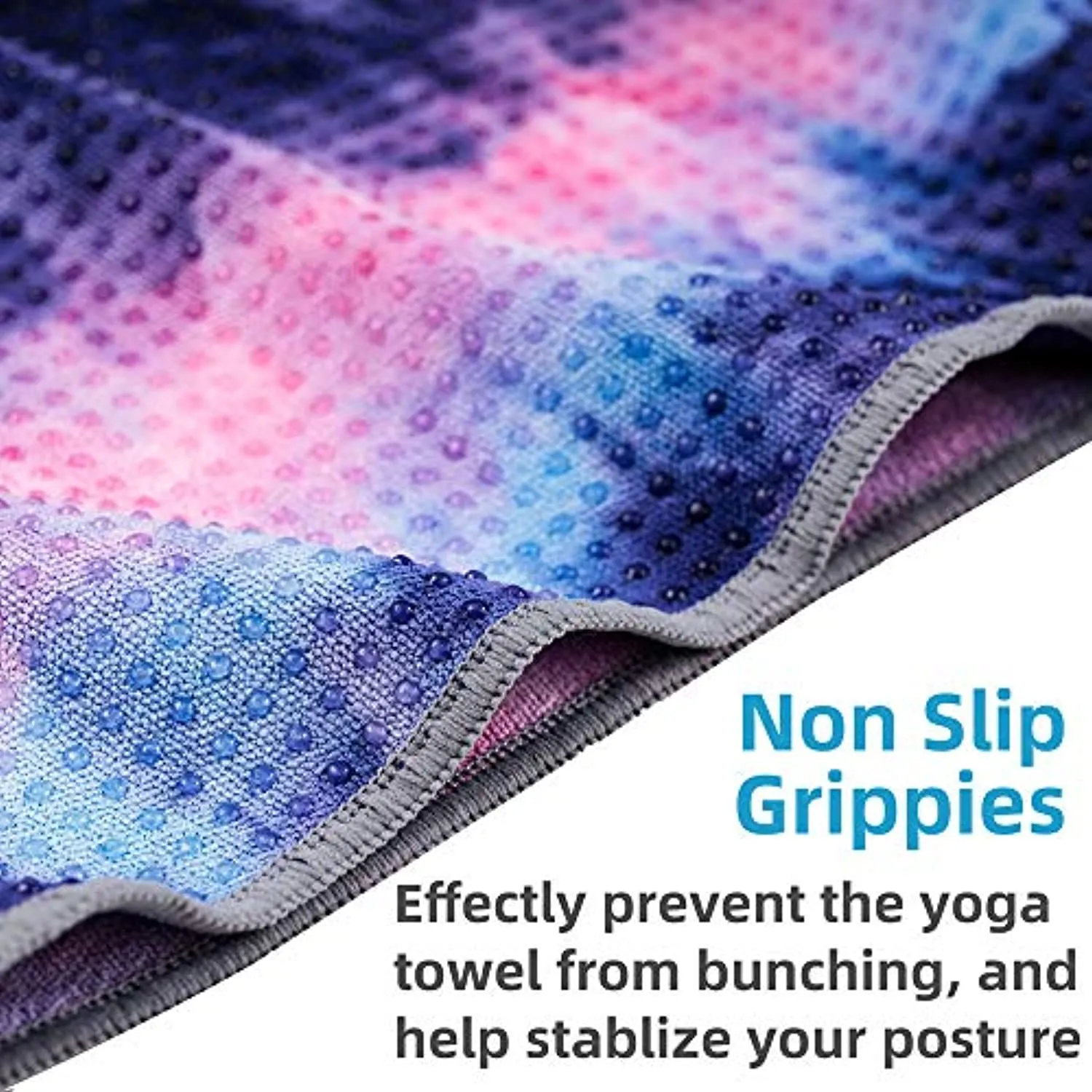 Toalla de yoga antideslizante adorence (agarre de PVC mejorado bolsillos laterales) microfibra absorbente de sudor y secado rápido, ideal para yoga caliente, pilates y entrenamiento