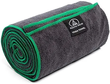 Toalla de yoga Asana Mate de microfibra 26 x 72 antideslizante para yoga caliente, toallas de gimnasio suaves y absorbentes para yoga caliente, pilates, entrenamientos, ejercicios…