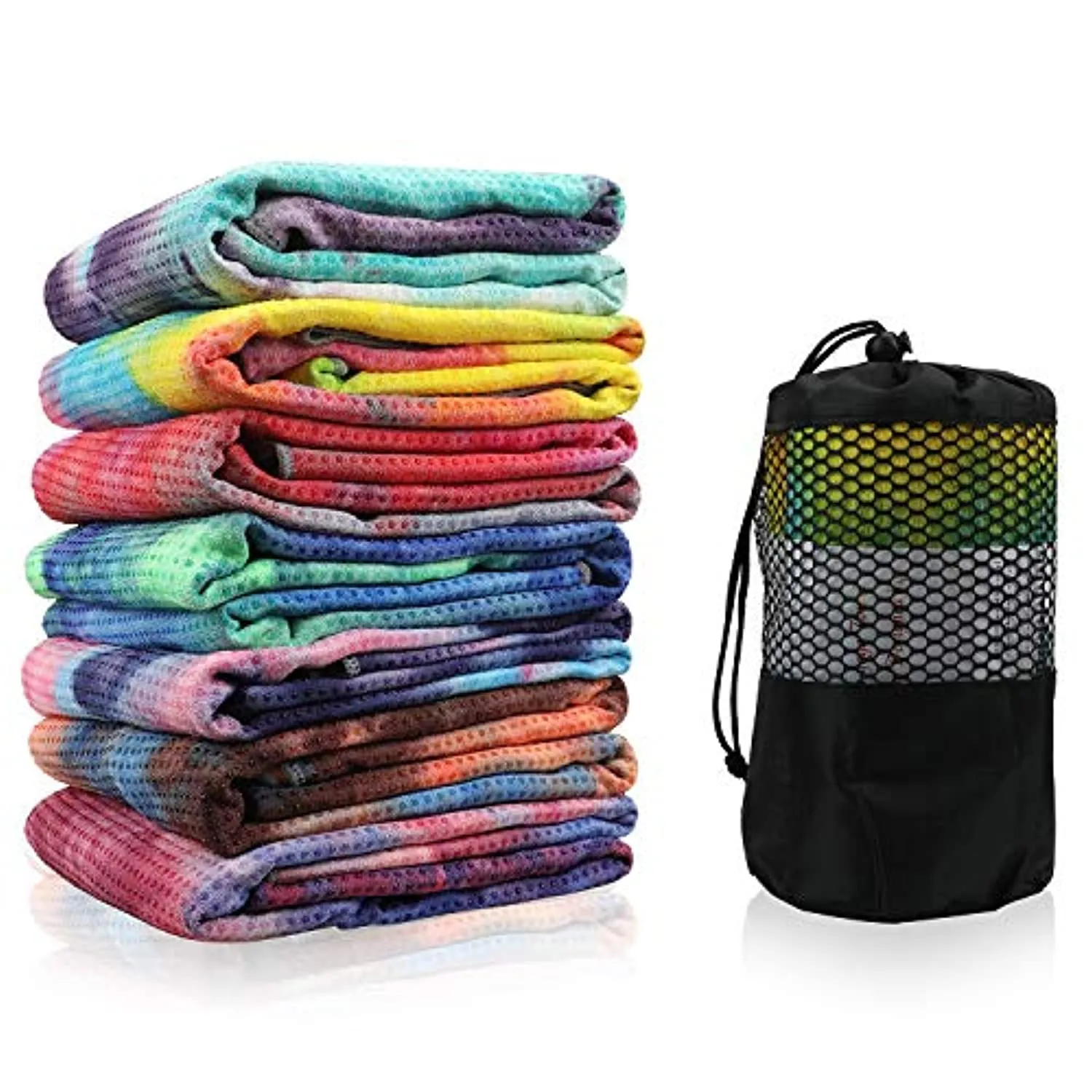 Toallas de yoga, toalla de yoga antideslizante, textura de gofre antideslizante, 100% absorbente de microfibra sin olor, toalla de yoga de tamaño estándar de 24 pulgadas x 72 pulgadas, para yoga caliente, Bikram, Pilates