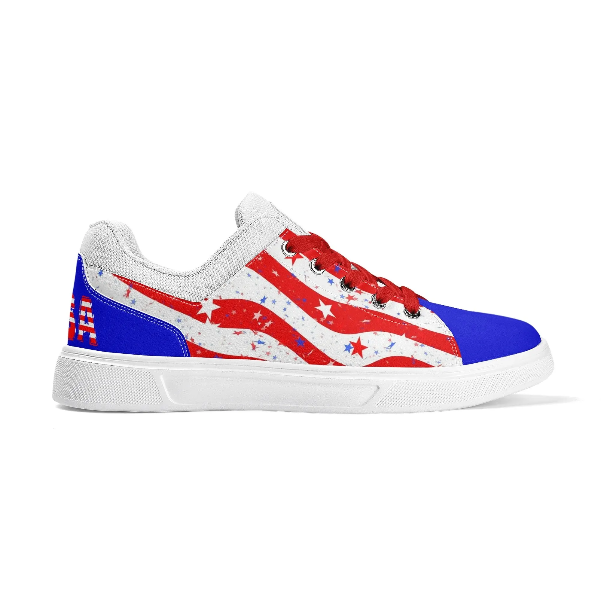 Unisex PU Leather Patriotic American Skate Shoes