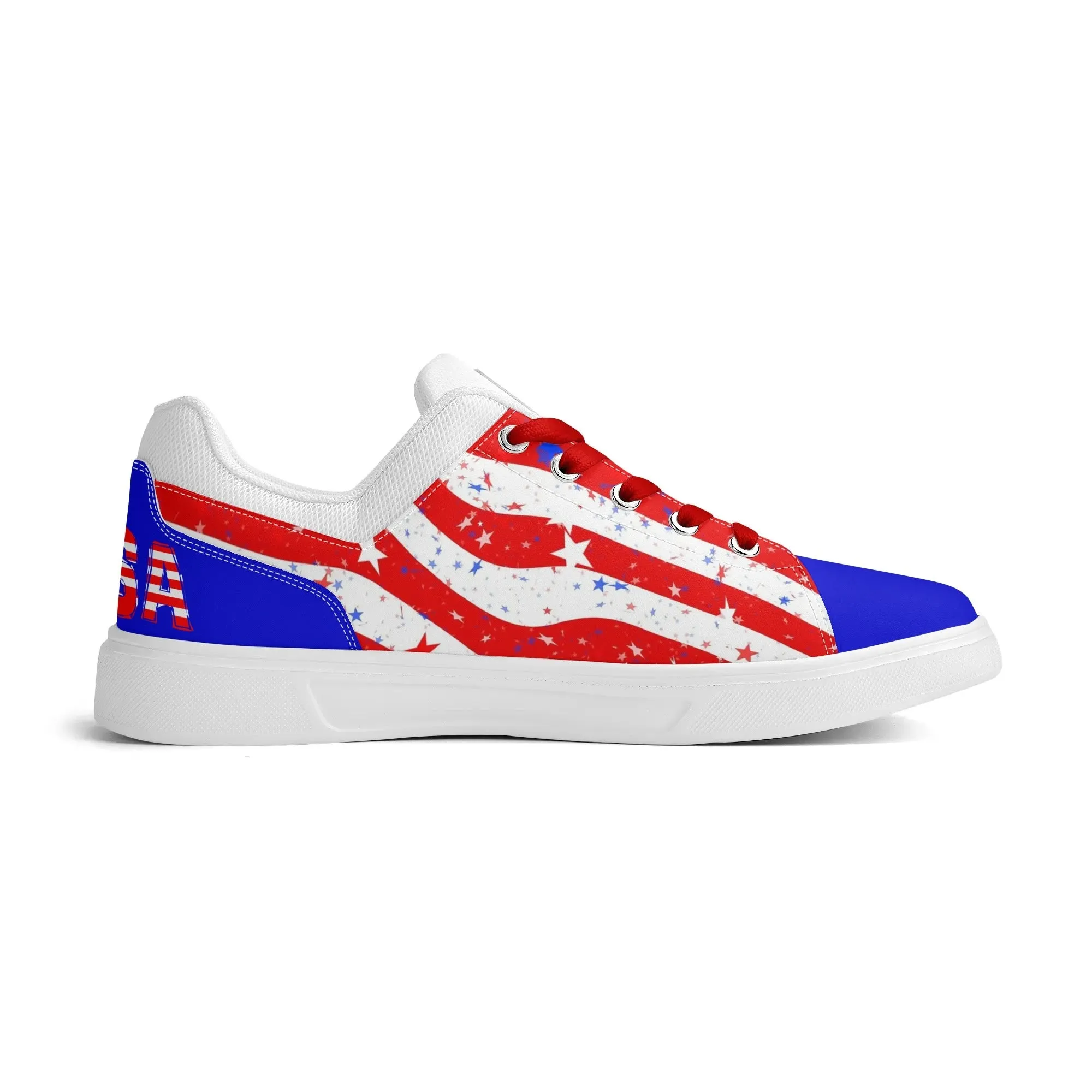 Unisex PU Leather Patriotic American Skate Shoes