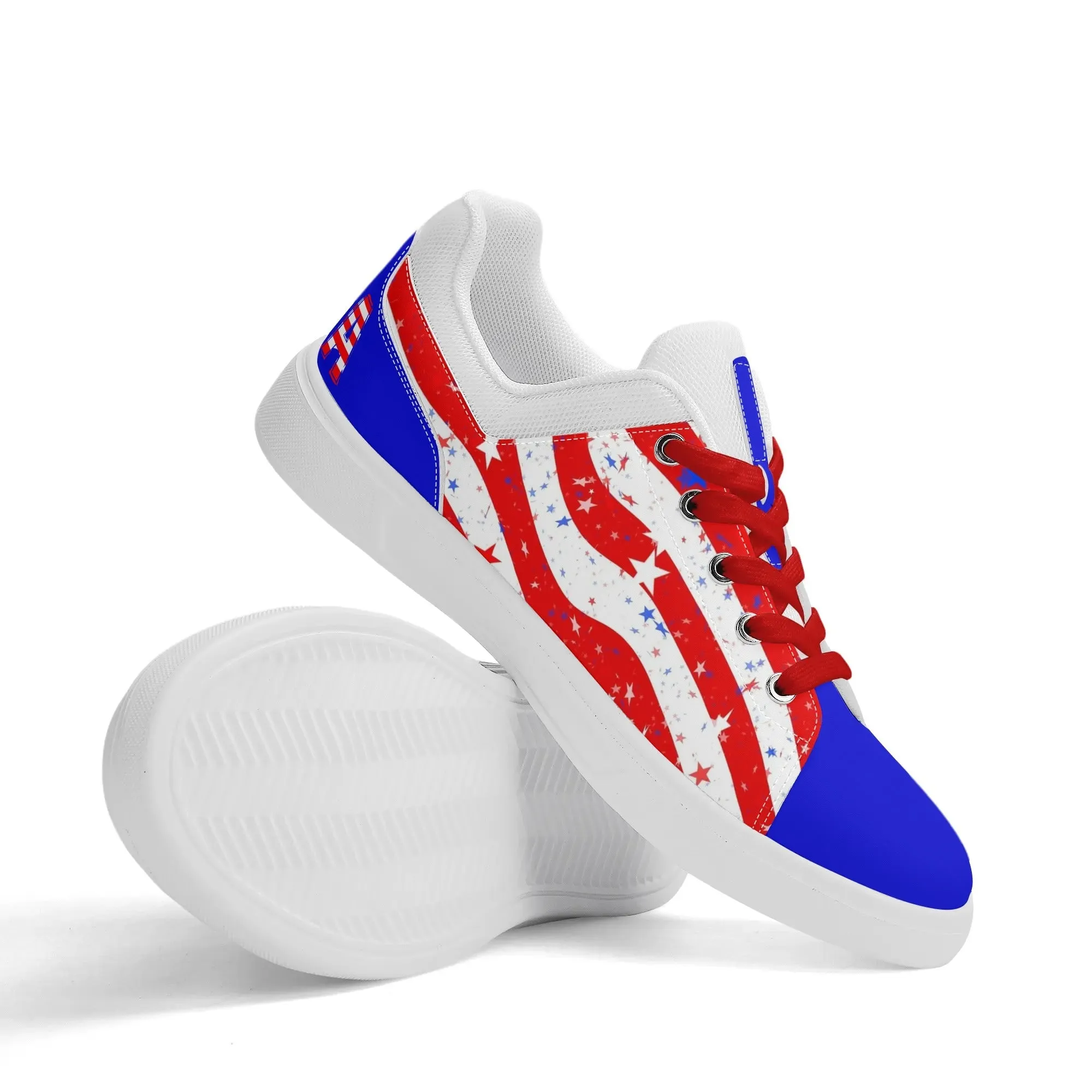 Unisex PU Leather Patriotic American Skate Shoes