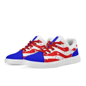 Unisex PU Leather Patriotic American Skate Shoes