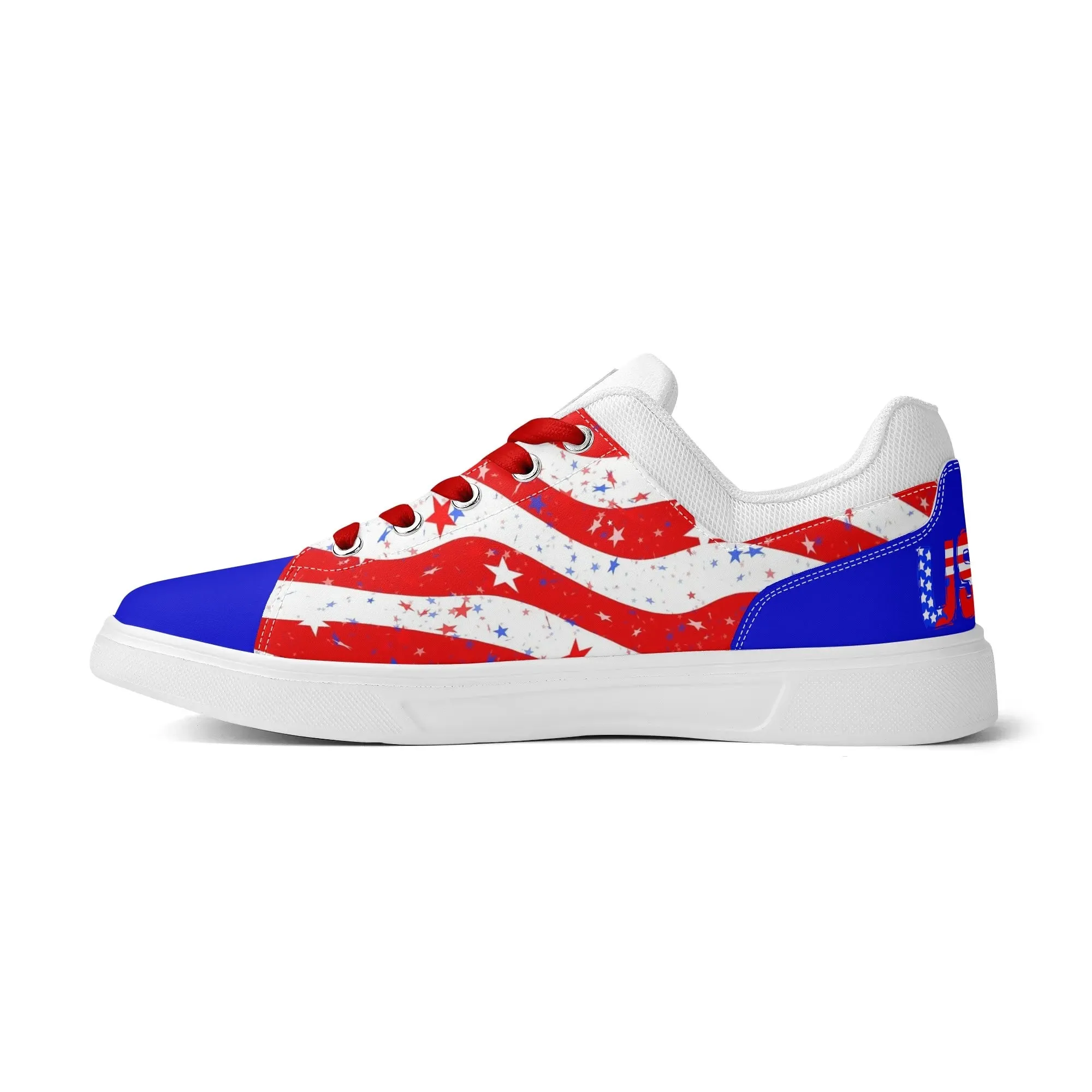 Unisex PU Leather Patriotic American Skate Shoes