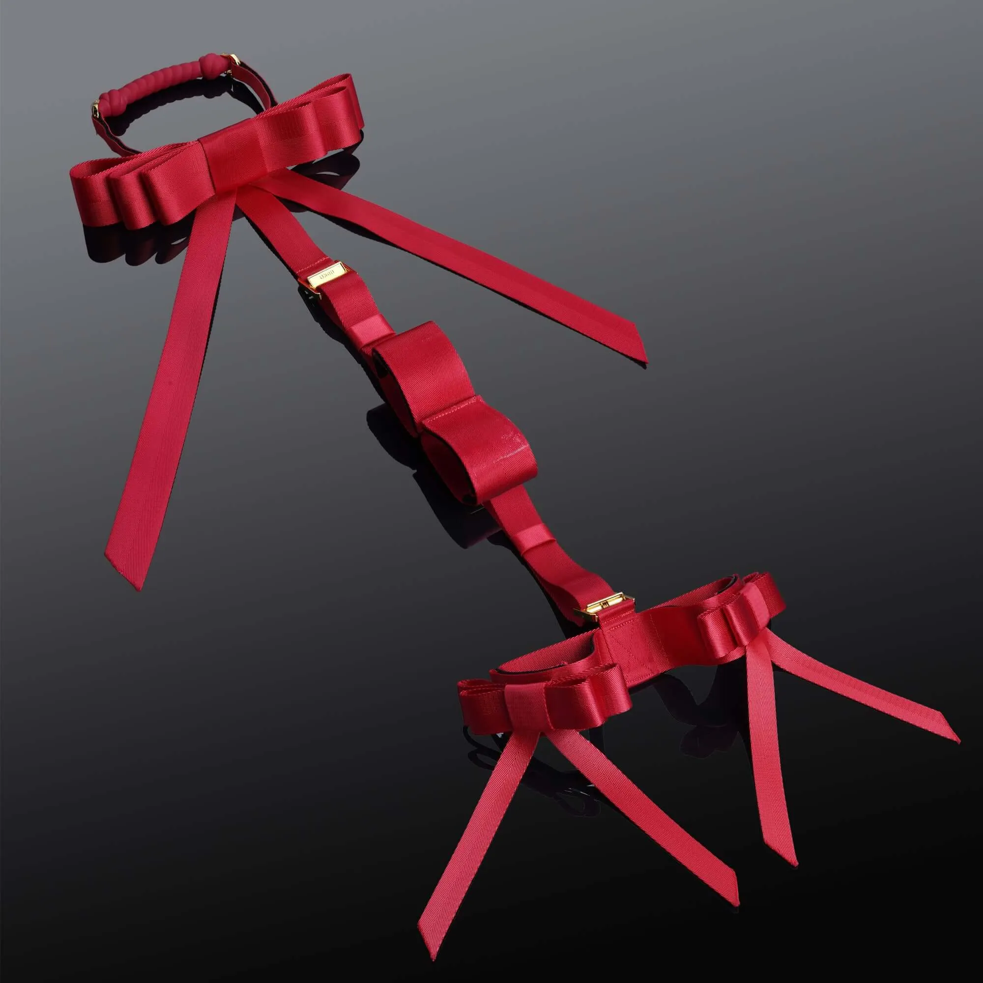 UPKO Bowknot Hogtie Portable Bondage Gear Red