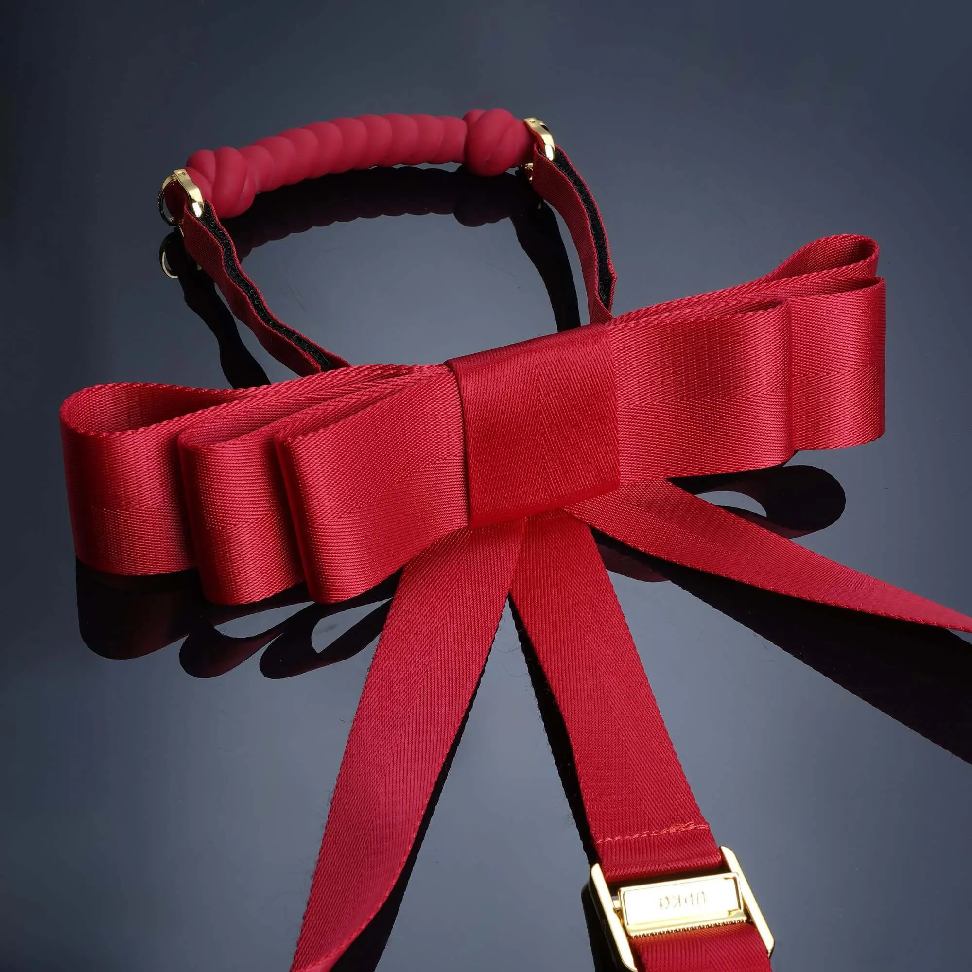 UPKO Bowknot Hogtie Portable Bondage Gear Red