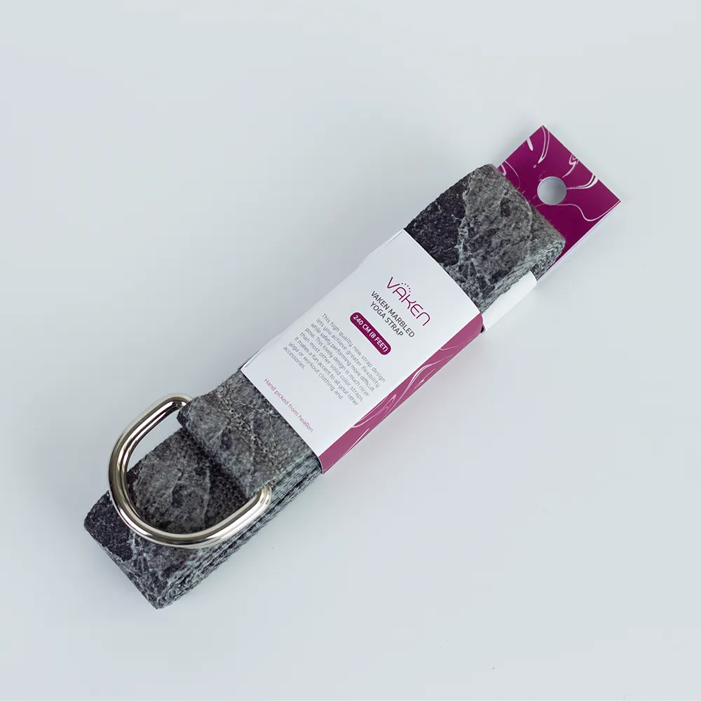 Vaken Marbled Yoga Strap - Black Marbled