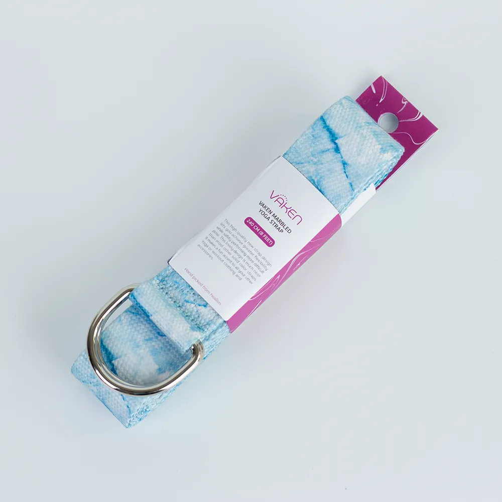 Vaken Marbled Yoga Strap - Blue Marbled