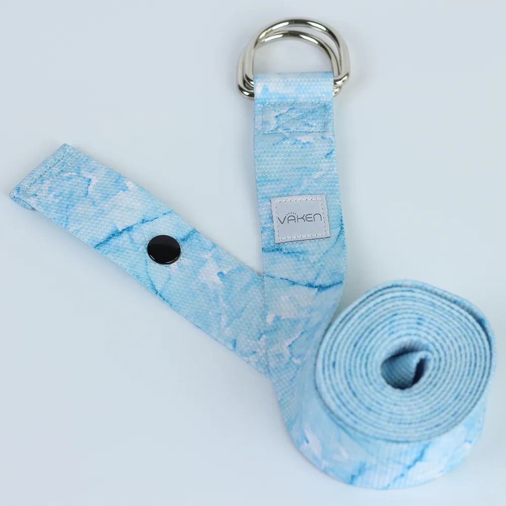 Vaken Marbled Yoga Strap - Blue Marbled