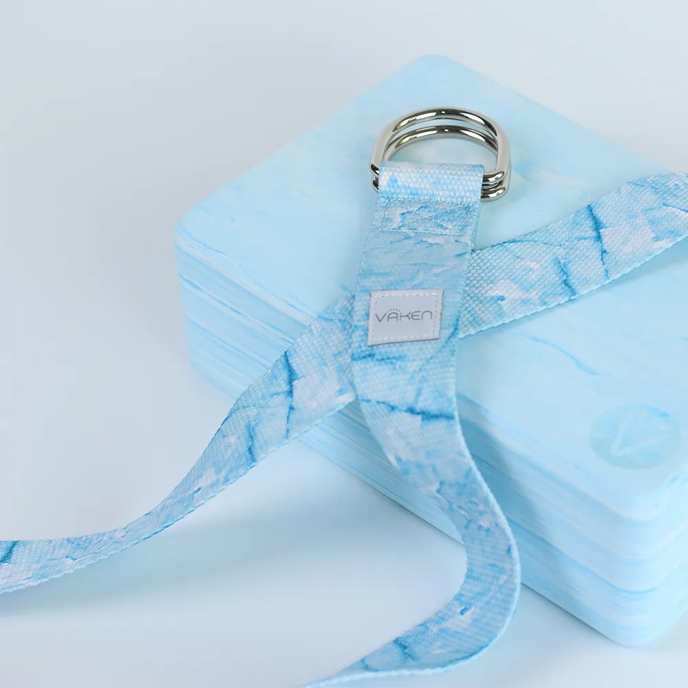 Vaken Marbled Yoga Strap - Blue Marbled