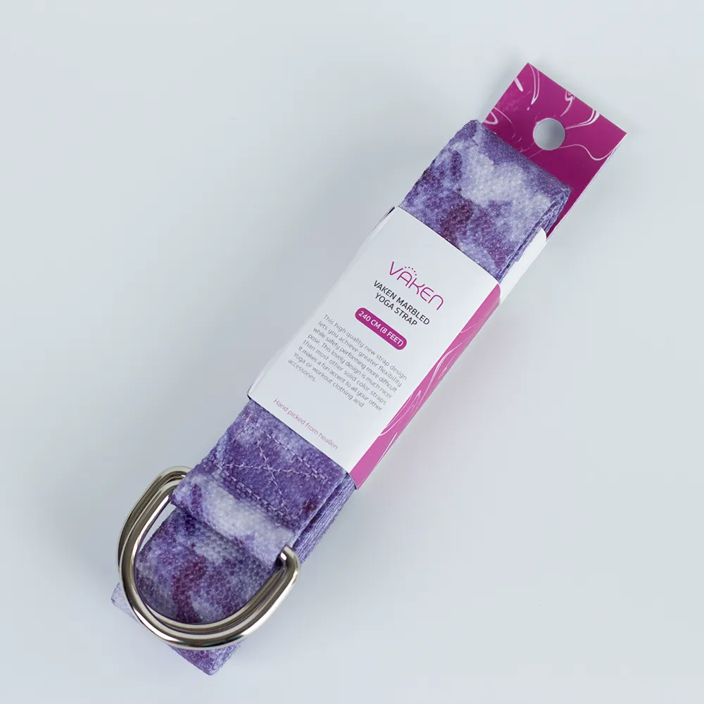 Vaken Marbled Yoga Strap - Purple Marbled