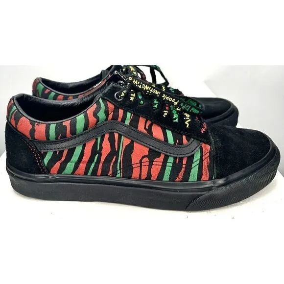 VANS A Tribe Called Quest Old Skool Low Top Stripes Shoes Mens 9 Womens 10.5