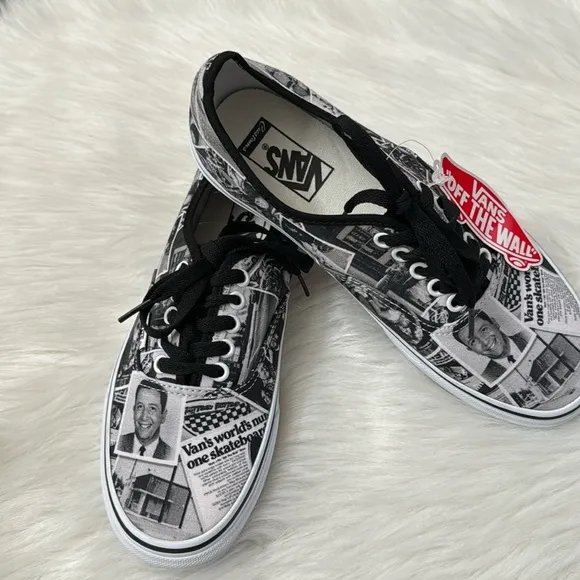 Vans Authentic Paul Van Doren Shoe Black &amp; White  Sneaker 8 Men’s Women’s 9.5