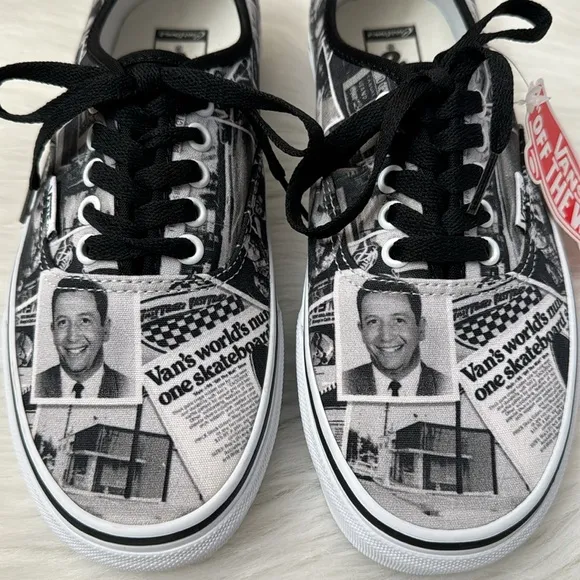 Vans Authentic Paul Van Doren Shoe Black &amp; White  Sneaker 8 Men’s Women’s 9.5