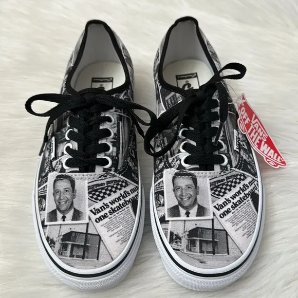 Vans Authentic Paul Van Doren Shoe Black &amp; White  Sneaker 8 Men’s Women’s 9.5