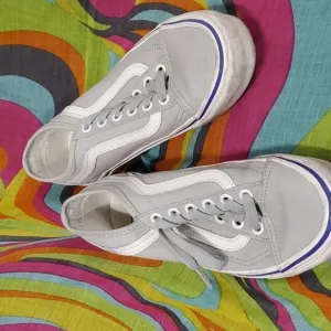 Vans Grey and White Board Shoes SZ 5