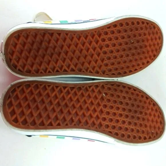 Vans Old School Rainbow Checked/ Black Canvas  Skate Shoe/ Sneaker Women's 8.5..