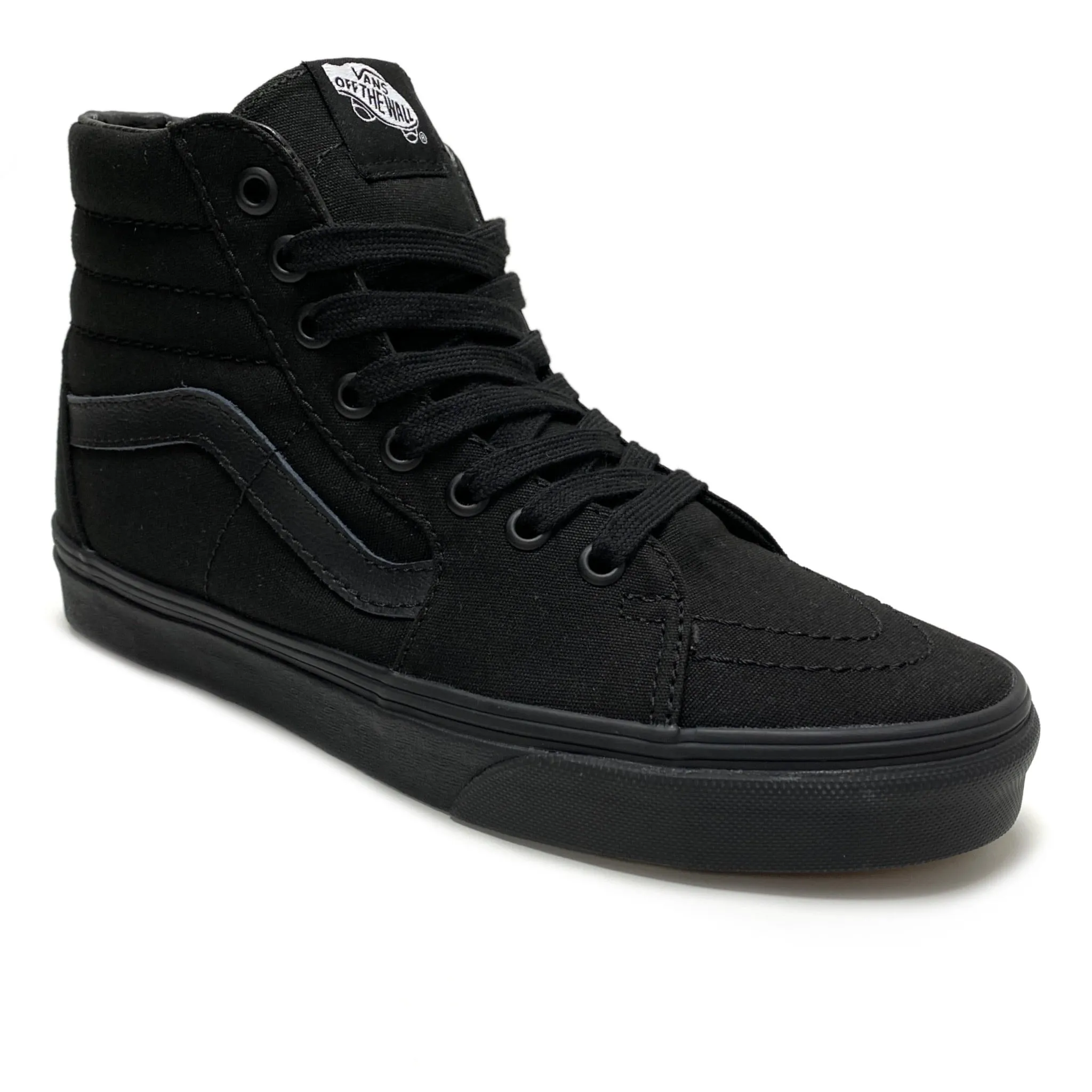 VANS SK8 HI BLACK BLACK BLACK CANVAS UNISEX TRAINERS