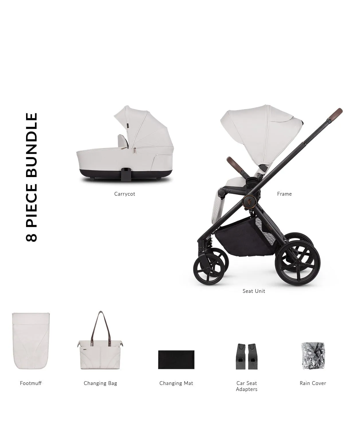 Venicci Claro 2in1 Pram & Pushchair - Vanilla