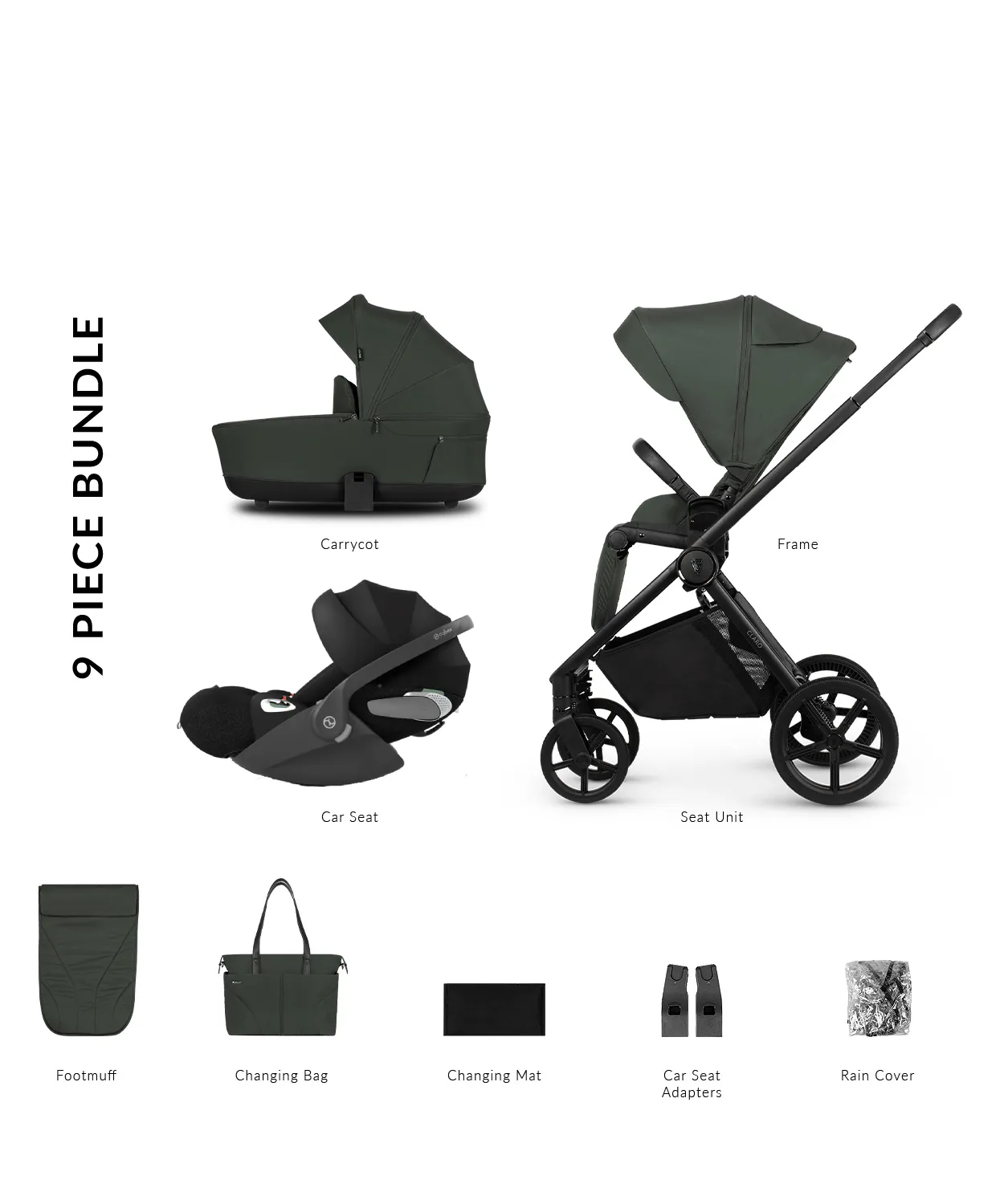 Venicci Claro 3in1 (Cloud T) Travel System - Forest