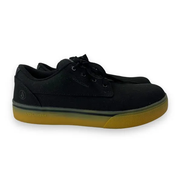 Volcom Men’s Workwear Black &amp; Gum Lace-Up Hard-Toe Skate Inspired Work Shoes 8.5