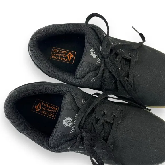 Volcom Men’s Workwear Black &amp; Gum Lace-Up Hard-Toe Skate Inspired Work Shoes 8.5