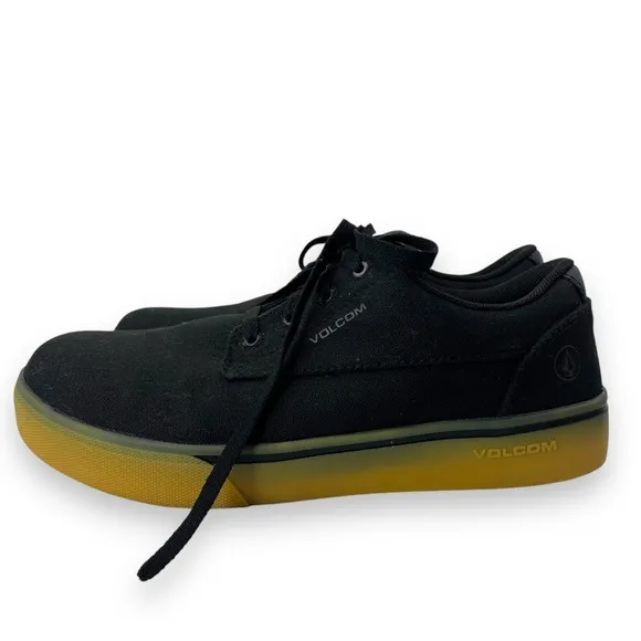Volcom Men’s Workwear Black &amp; Gum Lace-Up Hard-Toe Skate Inspired Work Shoes 8.5