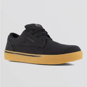 Volcom Men’s Workwear Black &amp; Gum Lace-Up Hard-Toe Skate Inspired Work Shoes 8.5