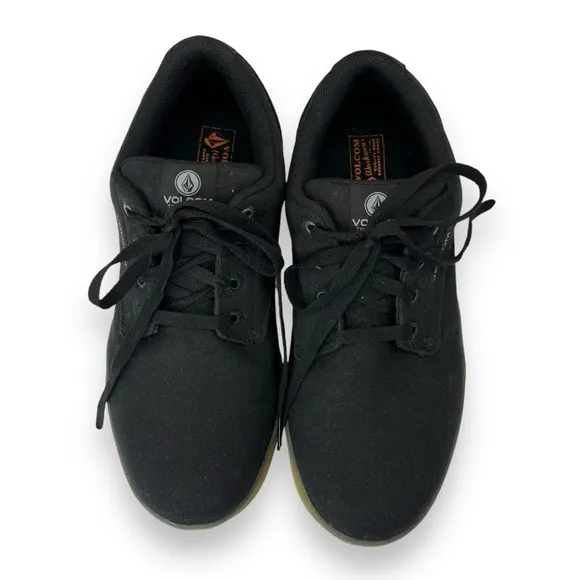 Volcom Men’s Workwear Black &amp; Gum Lace-Up Hard-Toe Skate Inspired Work Shoes 8.5