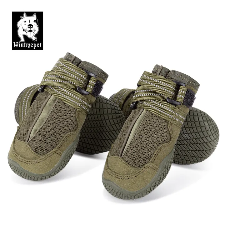 Whinhyepet Outdoor Adventure Dog Shoes - Green, Size 1