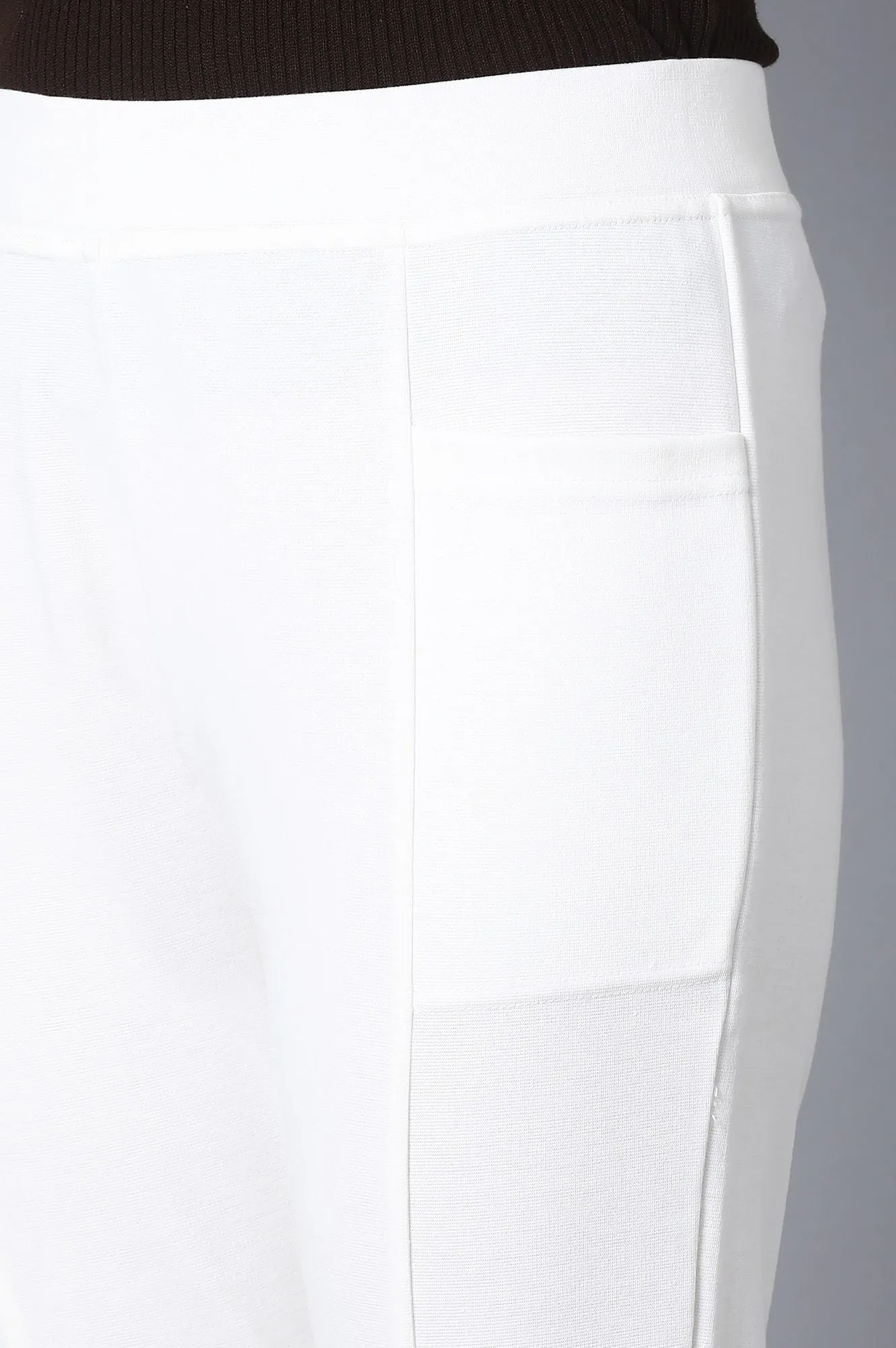 White Solid Yoga Tights